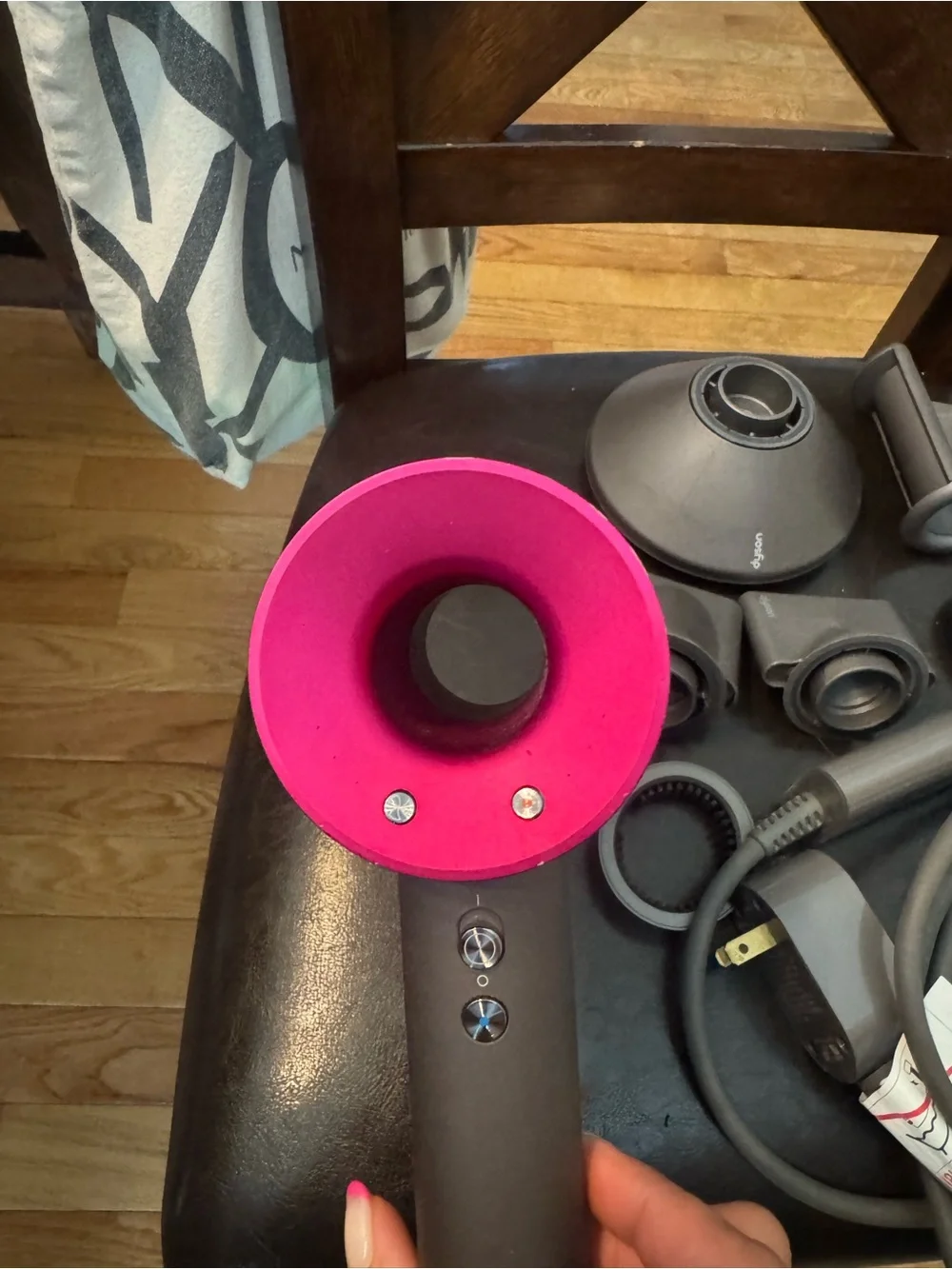 Dyson Hair Dryer with Magnetic Styling Attachments — Gray/Purple